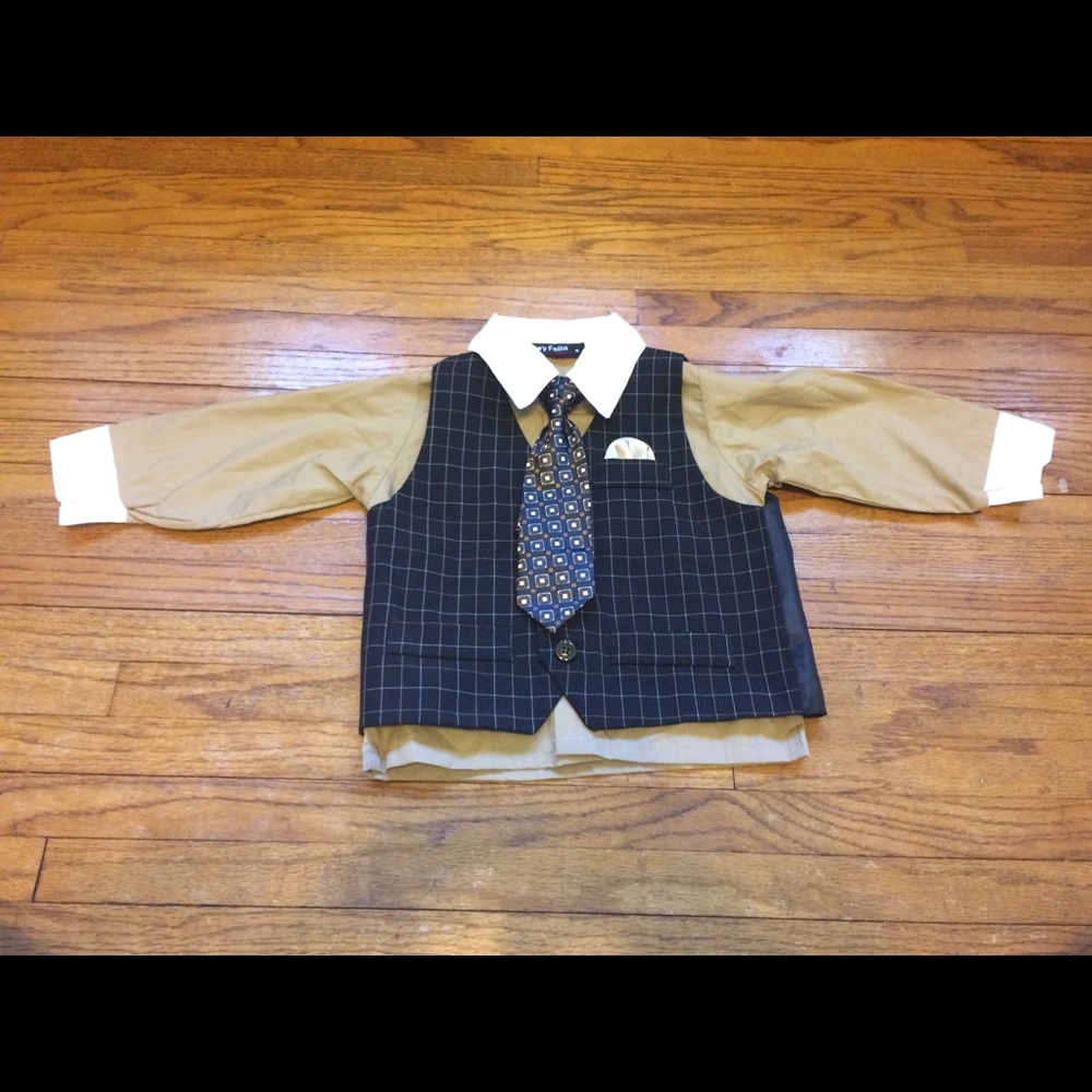 Happy Fellas Boys Button Down shirt and Vest